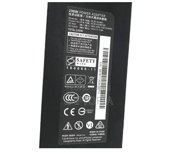 230w Charger For Razer Blade 14 Rtx3060 R15 Model Gtx1060
