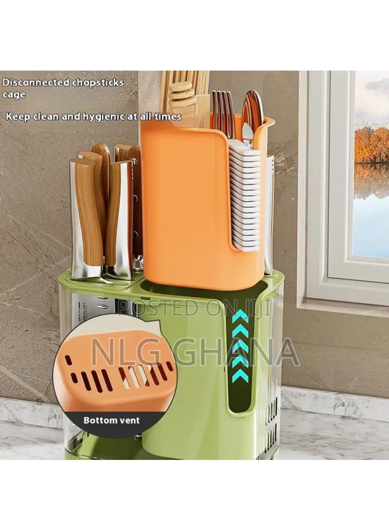 Rotating Knife Block Utensil Holder Countertop. Tvx25252