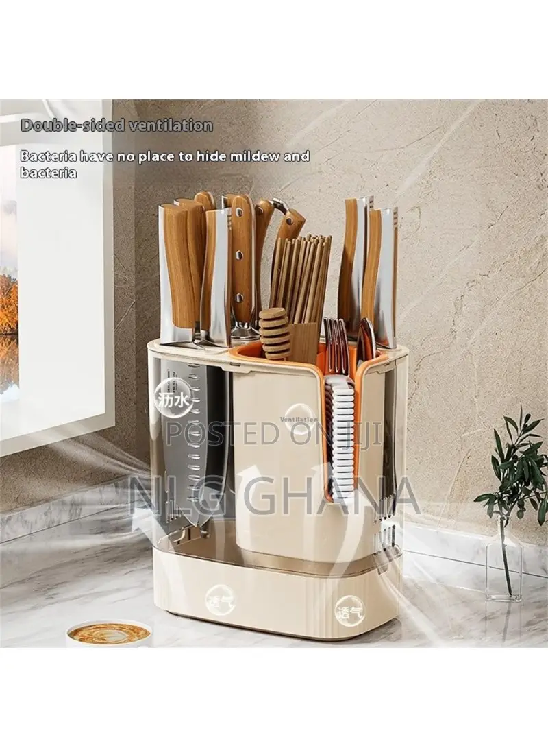 Rotating Knife Block Utensil Holder Countertop. Tvx25252