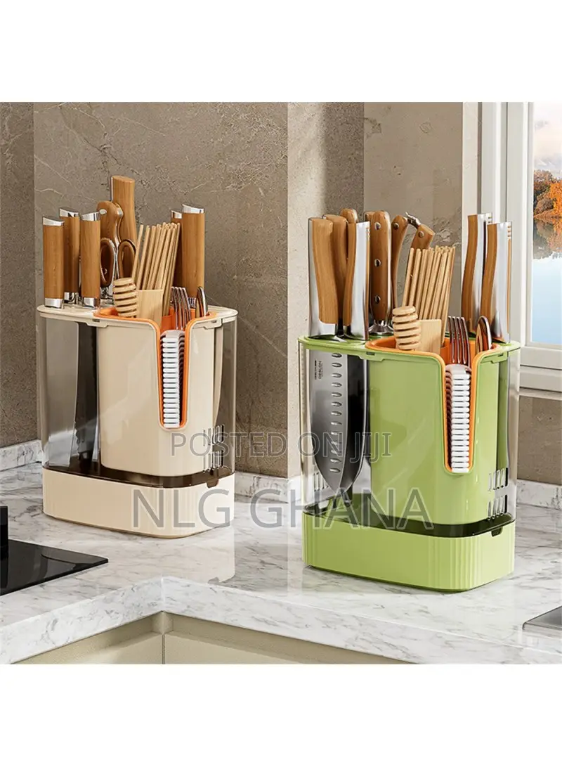 Rotating Knife Block Utensil Holder Countertop. Tvx25252