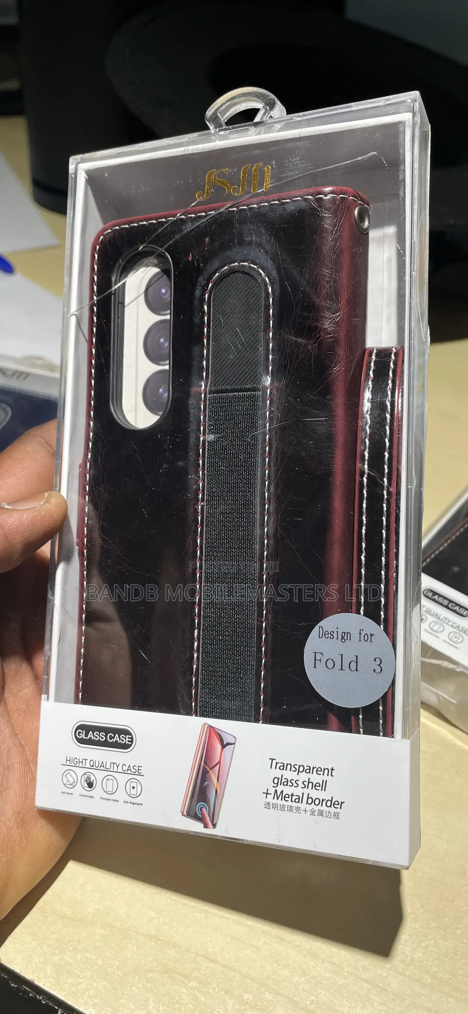 High Quality Leather Glass Samsung Case