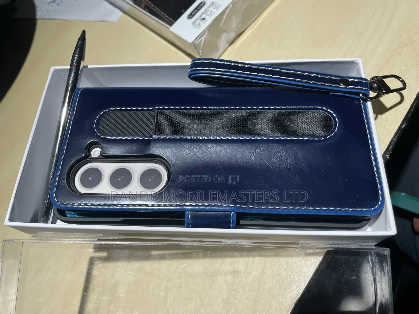 High Quality Leather Glass Samsung Case