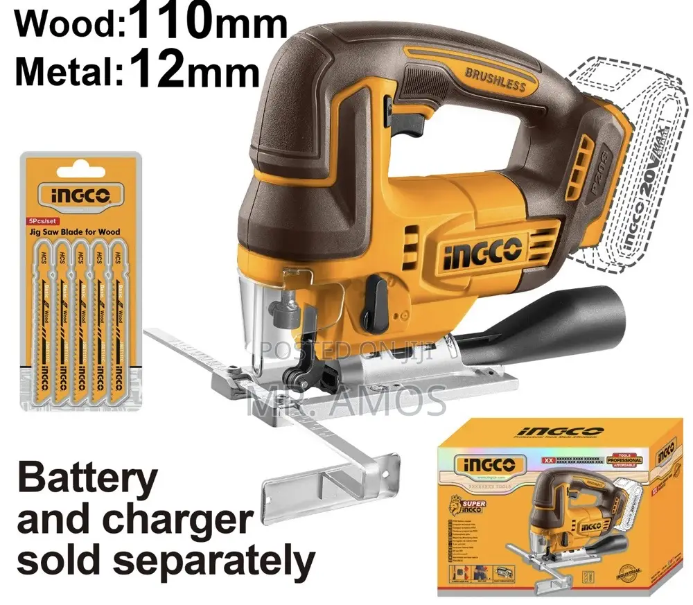 20v Cordless Jig Saw + 5 Blades - Cjsli1008