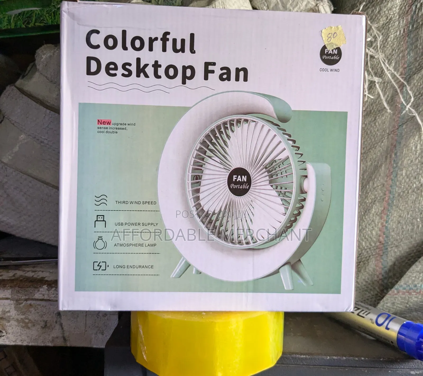 Portable Table Top Fan With Light