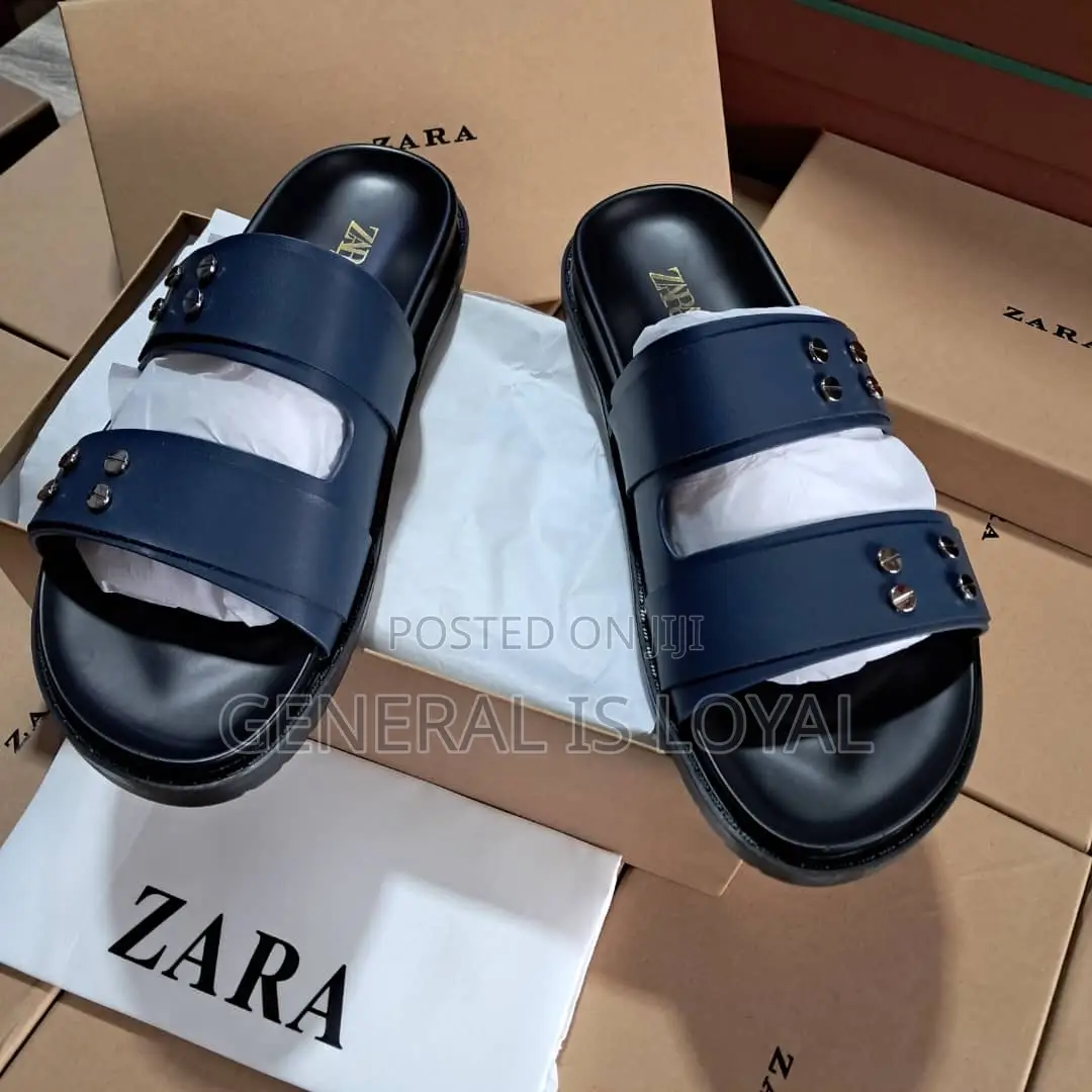 Zara Leather Mens Slippers
