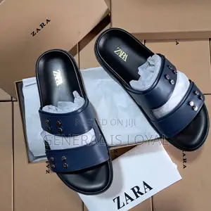 Zara Leather Mens Slippers