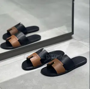 Hermes Black and Brown Men’S Slippers