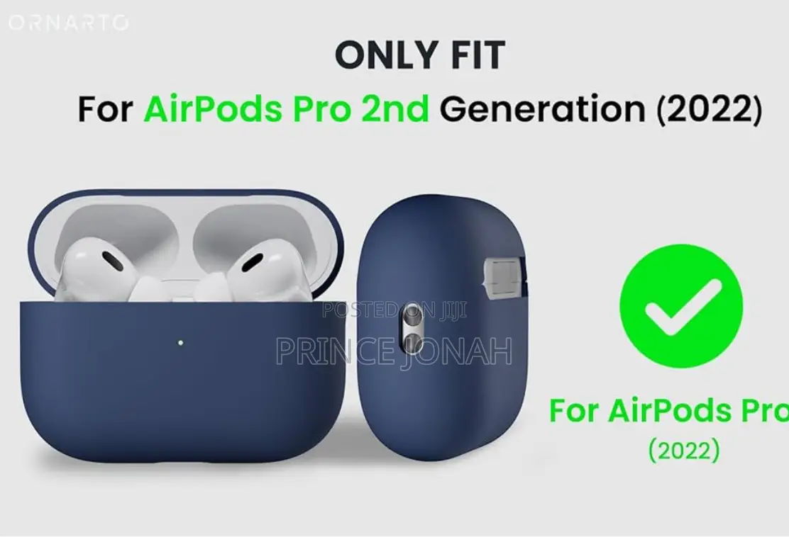 Ornarto Airpods Pro 2 Case Silicone Navy Blue