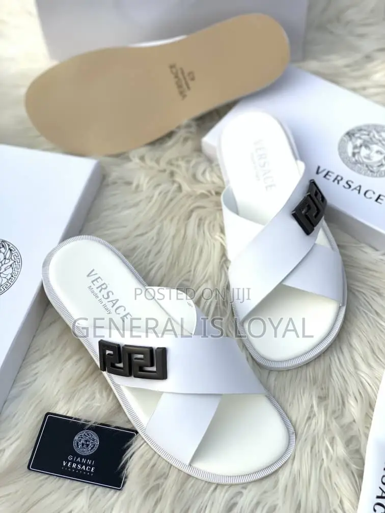 Versace White Slippers