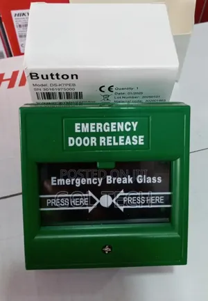 Photo - Hikvision Emergency Break Glass Door Release Ds-K7peb Green