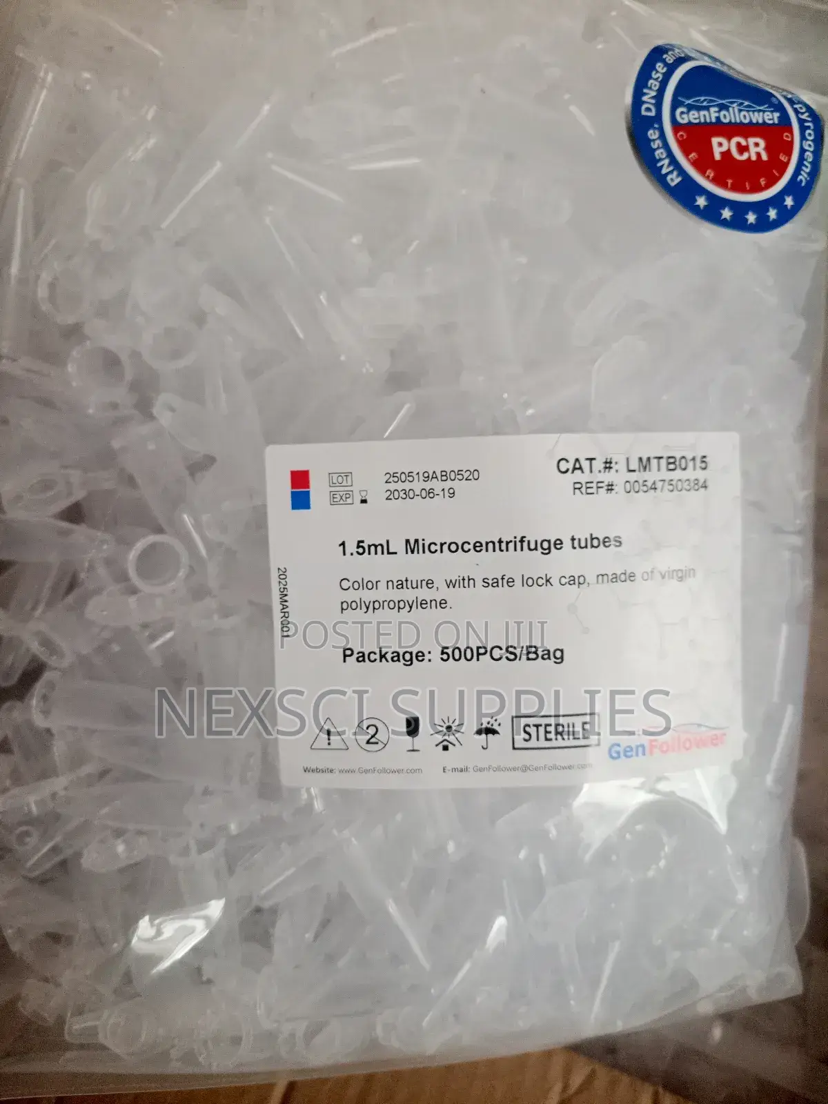 Sterile Microcentrifuge Tubes With Safe Lock (1.5ml 2.0ml)