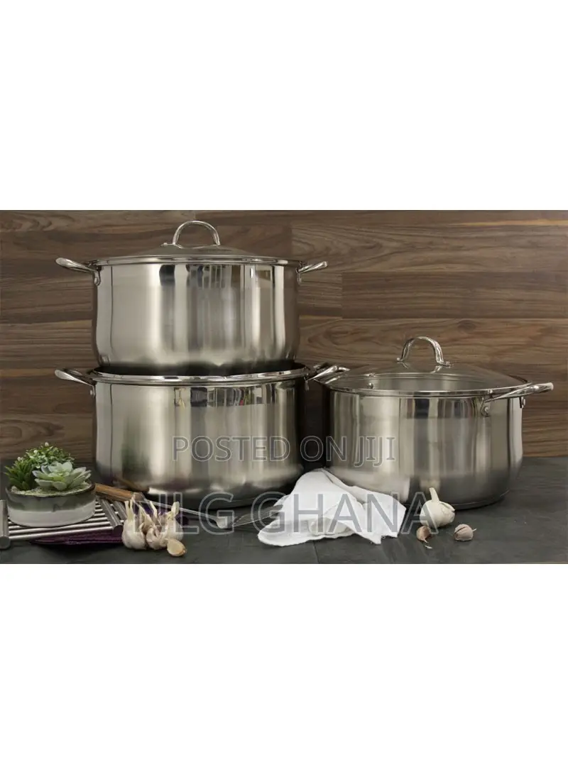 6 PCS 11.8/12.6/13.4" Stainless Steel Stockpot. Ghx2285