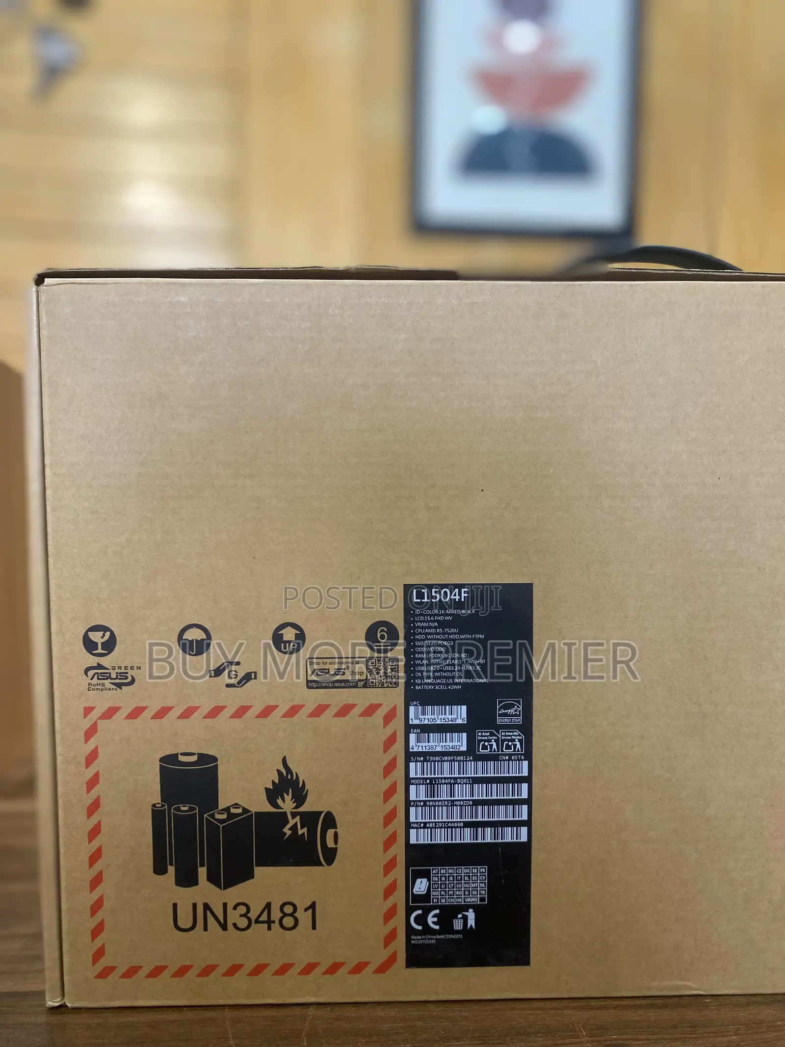 New Laptop Asus 8GB AMD Ryzen 5 SSD 512GB