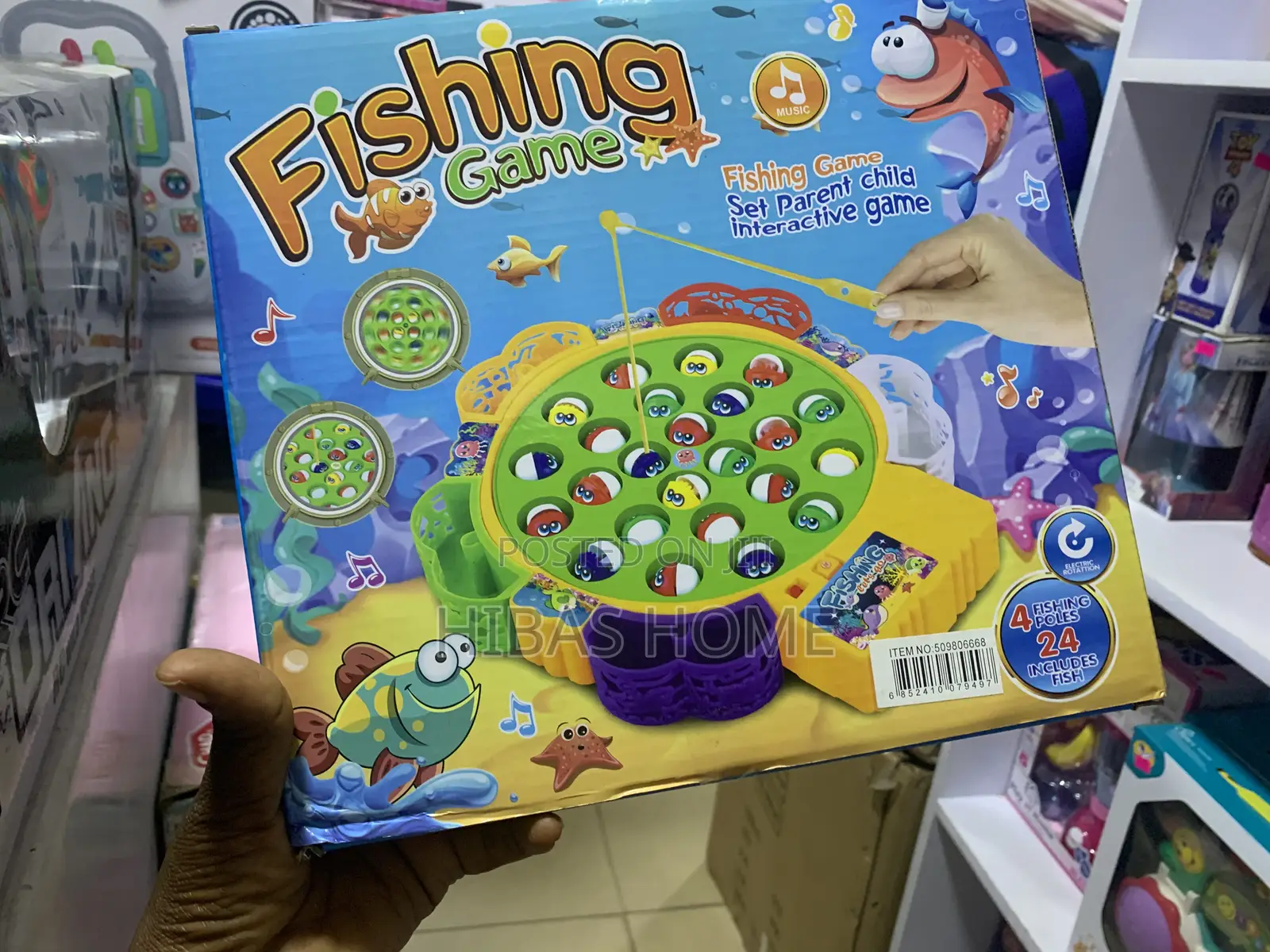 Kids Fishing Game 4 Fishing Poles 24 Fishe Battery Operated