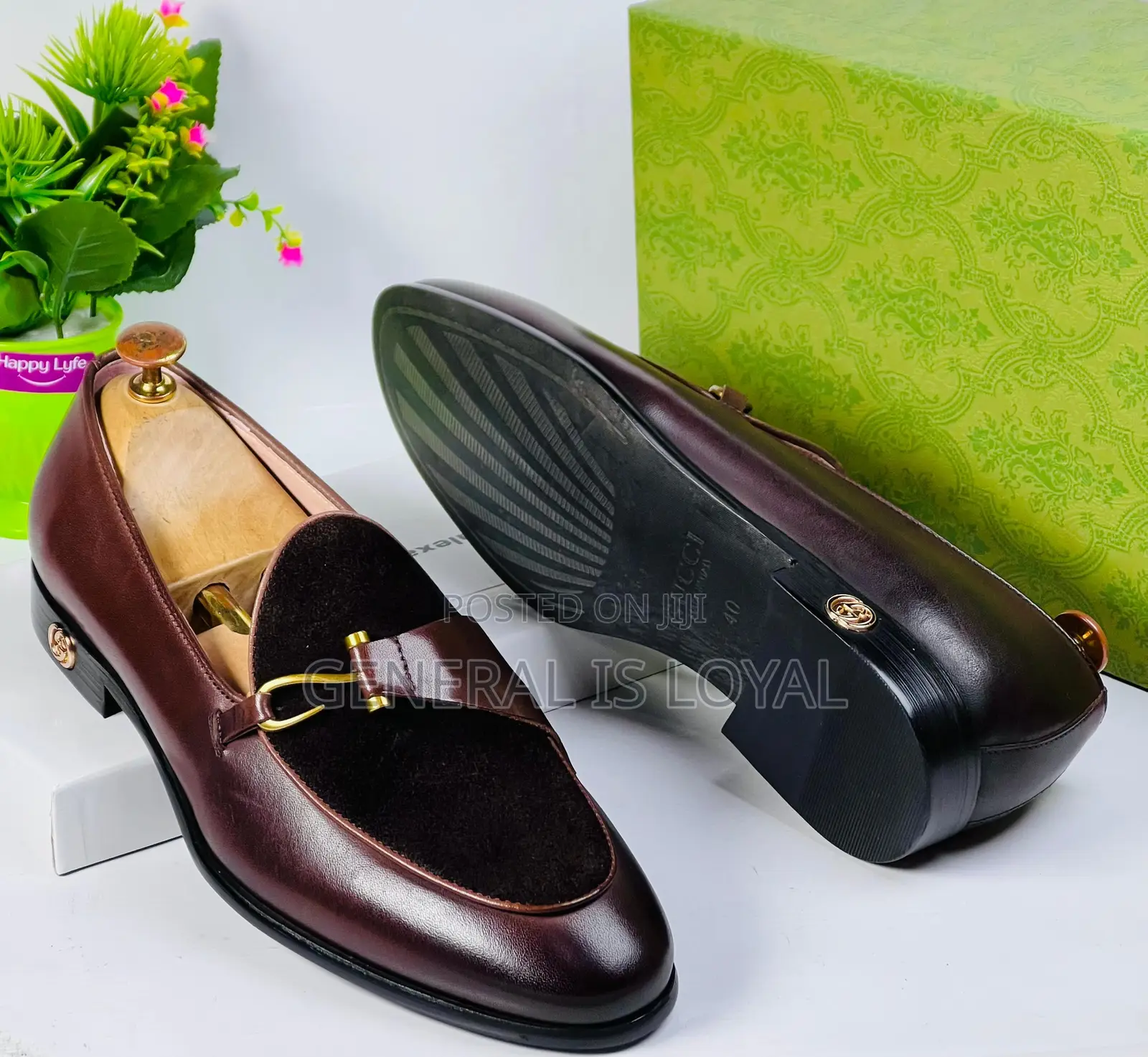 Gucci Coffee Suede and Leather Mens Shoe
