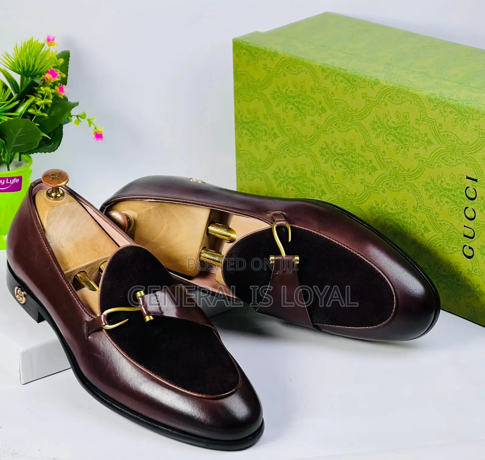 Gucci Coffee Suede and Leather Mens Shoe
