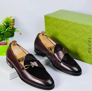 Gucci Coffee Suede and Leather Mens Shoe