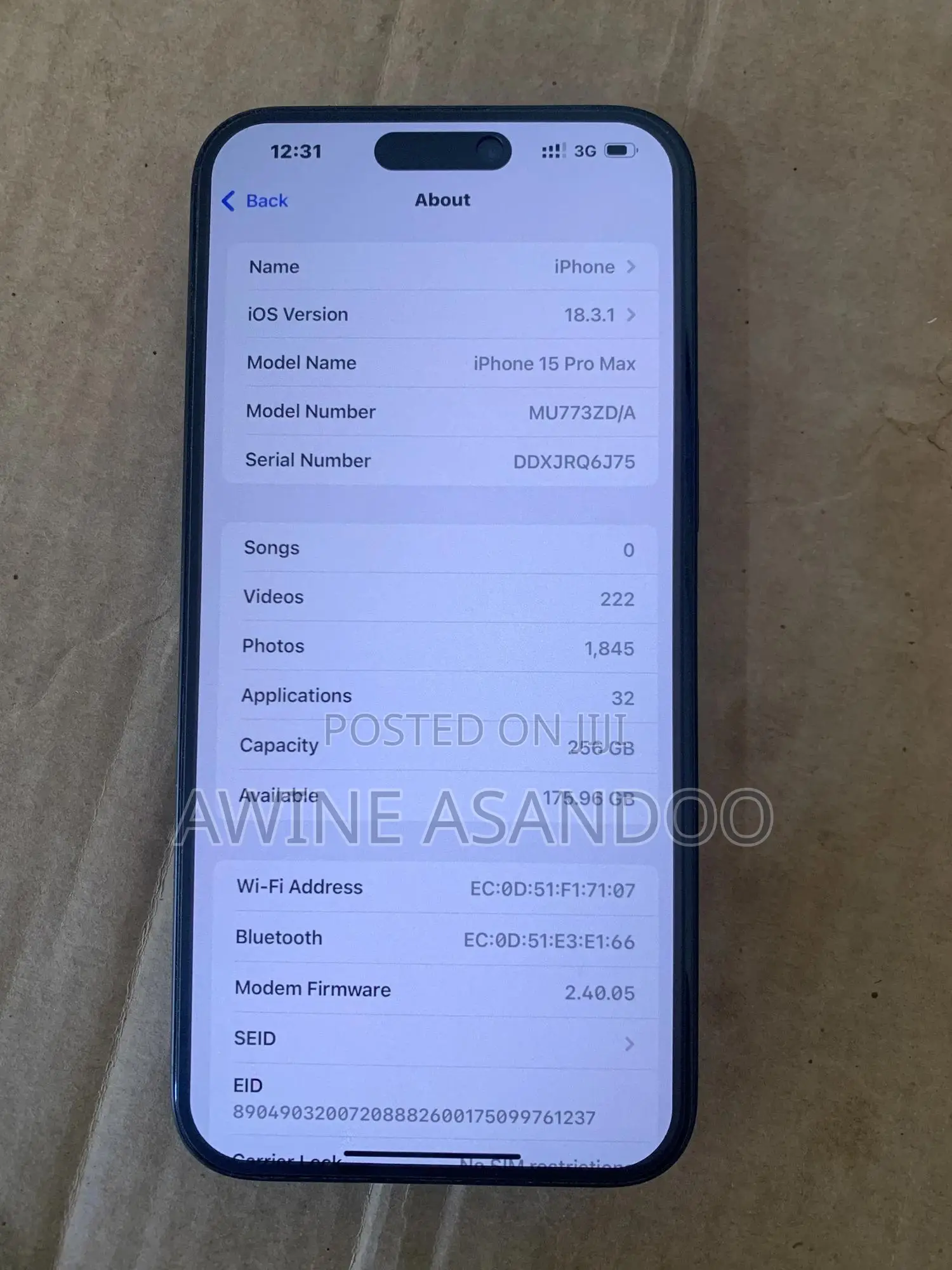 Apple iPhone 15 Pro Max 256 GB Black