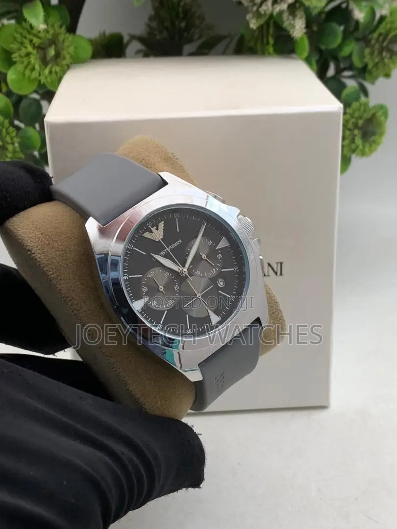 Silicone Strap Emporio Armani Chronograph Timepiece