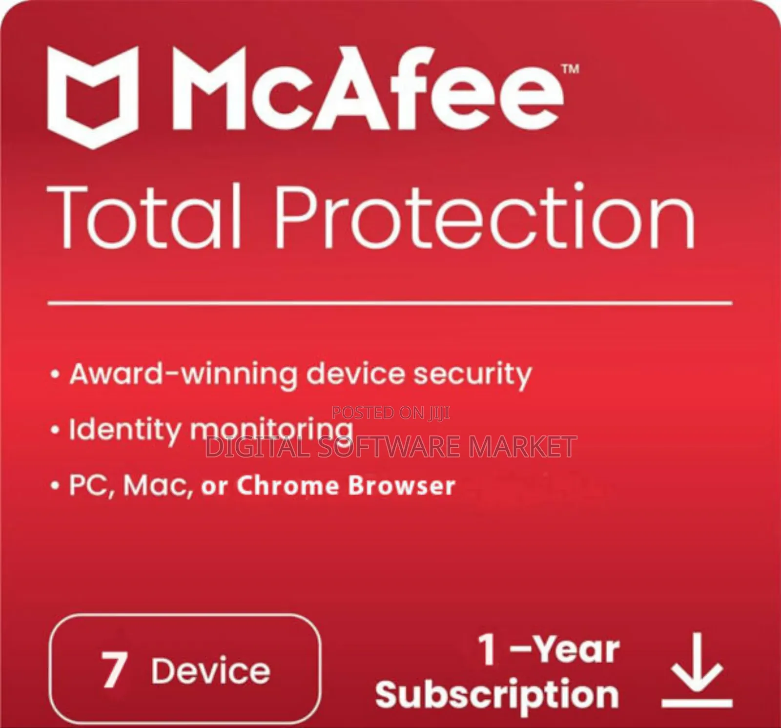 McAfee Total Protection 7 Device 1 Years Windows/Mac