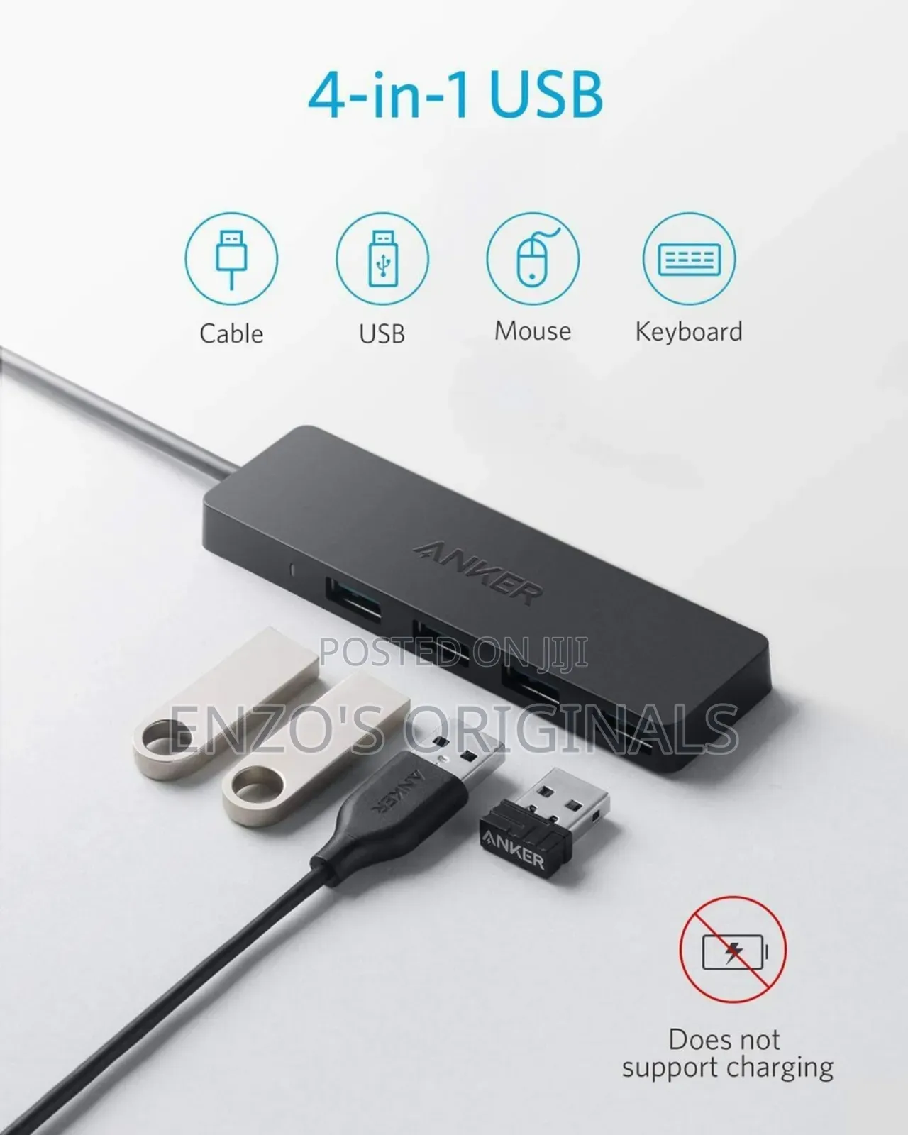 Anker 4 Port Usb 3.0 Hub Extension Used
