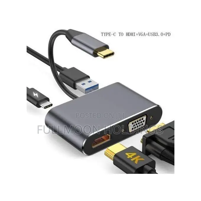 Converter 2 in 1 Type-C to Hdmi 4 in 1 Hd Dock