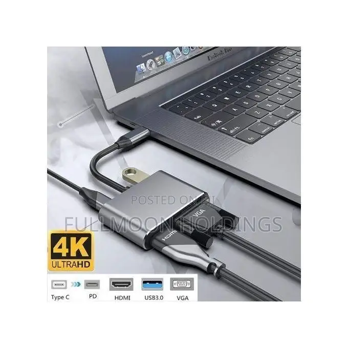 Converter 2 in 1 Type-C to Hdmi 4 in 1 Hd Dock