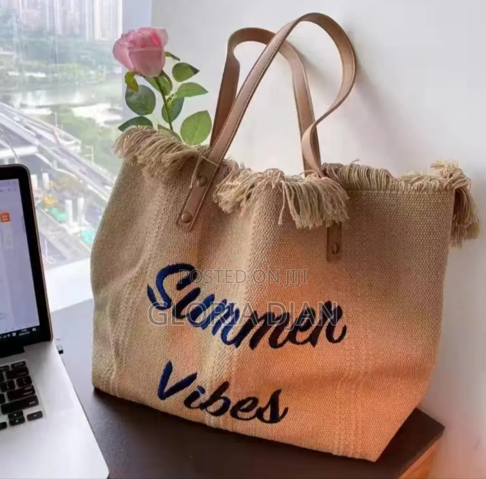 Summer Vibe Tote Bag - Coffee Colour