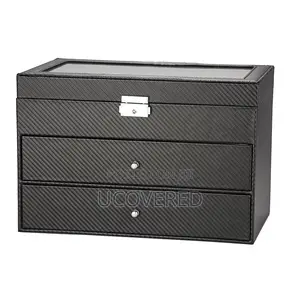 High End 12 Slot Watch Case for Men, With 2-Layer Jewelry