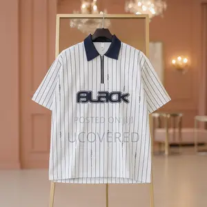 Men’S Fashion Polo Shirts Vintage Striped Slim Fit