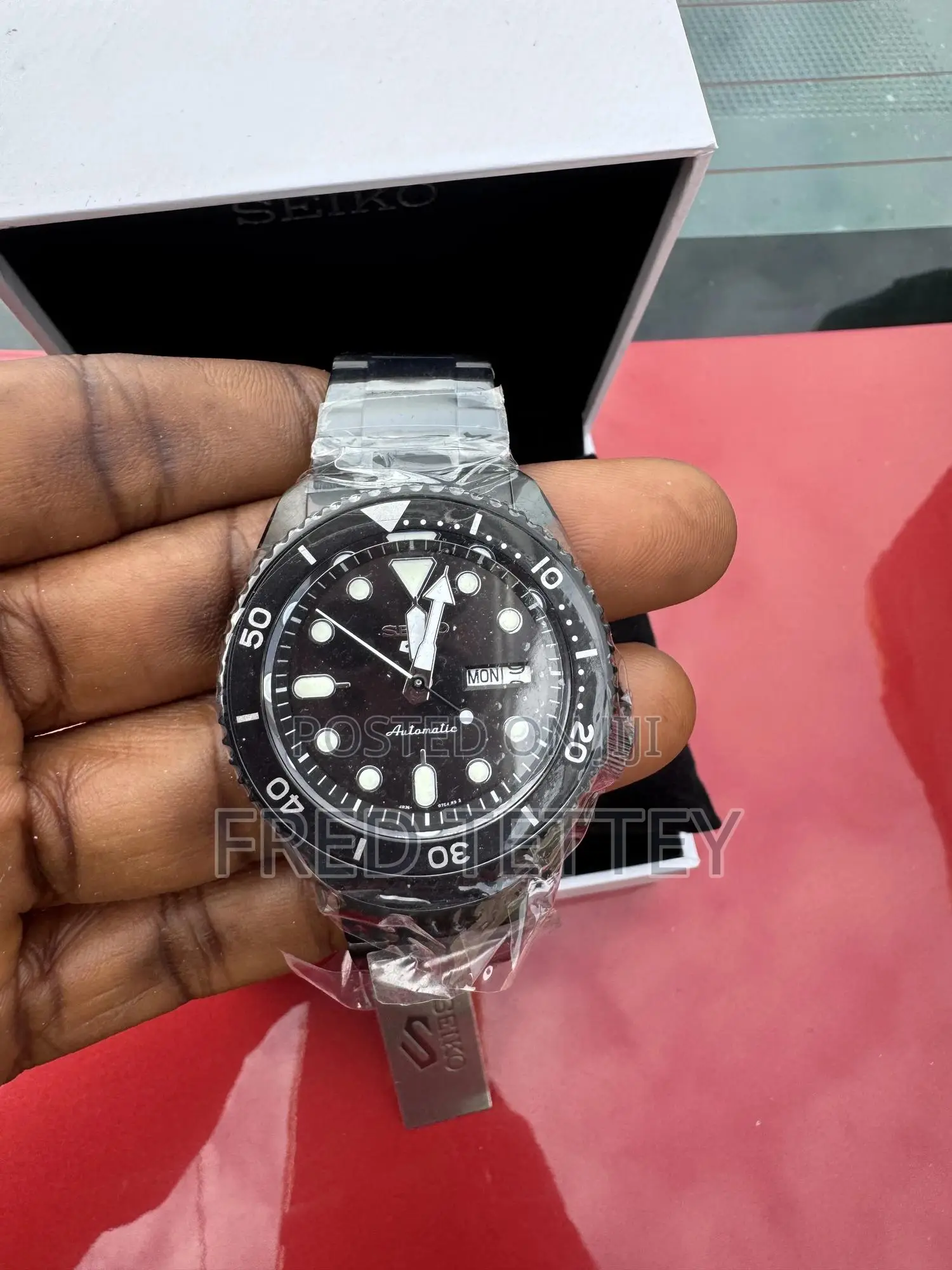 Seiko Automatic All Black Ss Men Watch