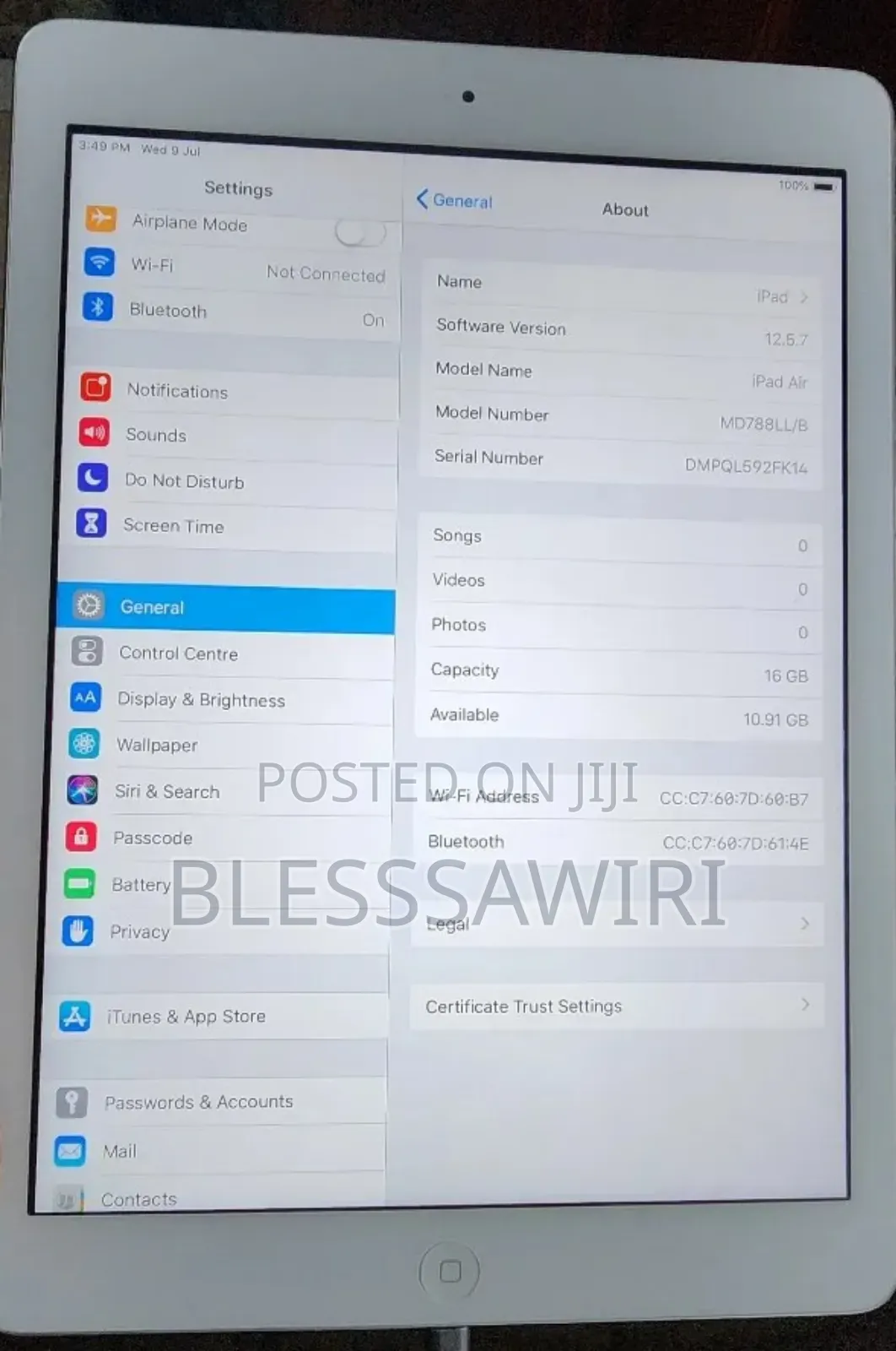 Apple iPad Air 16 GB Silver