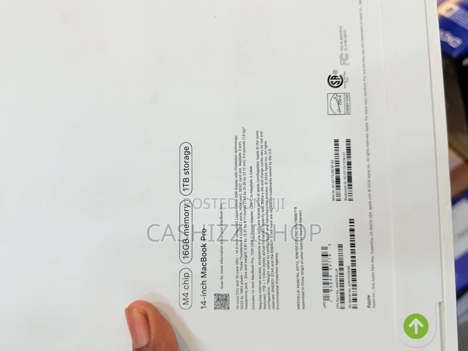 New Laptop Apple MacBook Pro 2024 M4 14-Inch 16GB Apple M4 Pro SSD 1T
