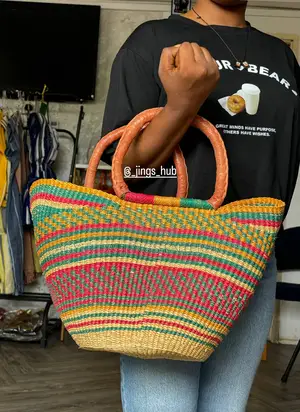 Bolga Handwoven Oval Bag