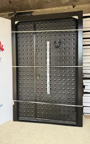 See Black Full Metal Door