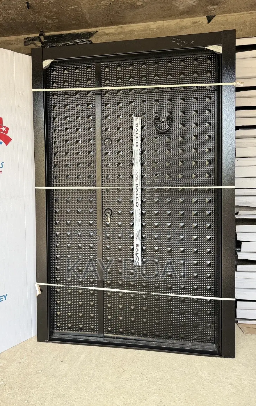 See Black Full Metal Door