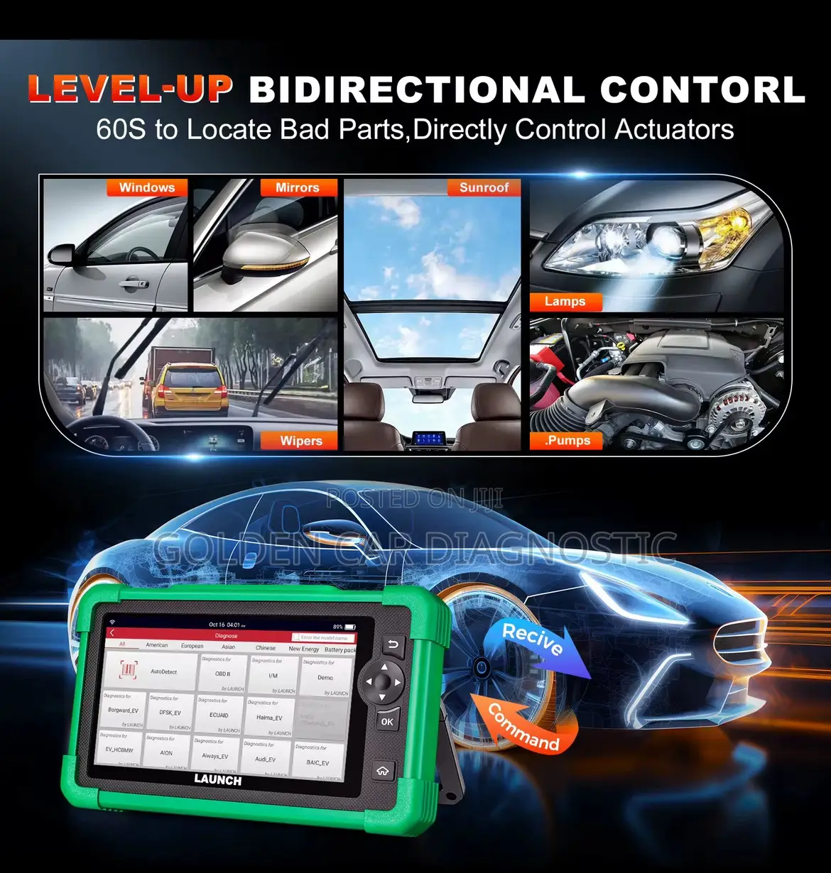 Launch X431 Crp919 Electric V. Obd2 Car Diagnostic Scanner