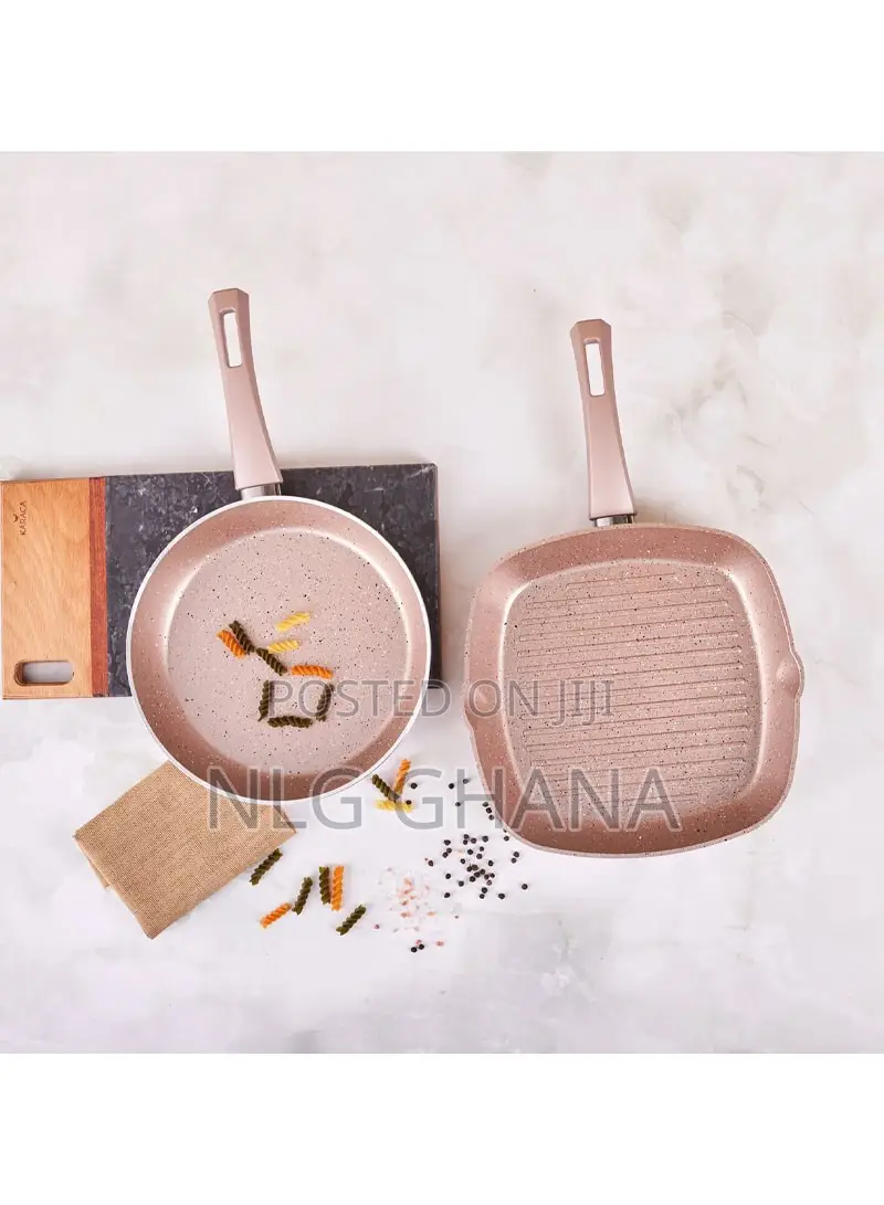 2 PCS Biogranit Frying Pan Grill Pan - Rosegold. Kar1591