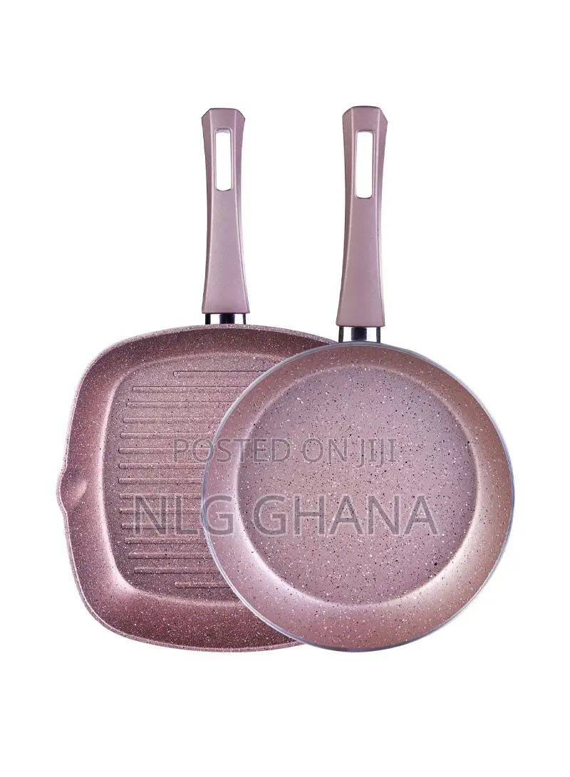 2 PCS Biogranit Frying Pan Grill Pan - Rosegold. Kar1591