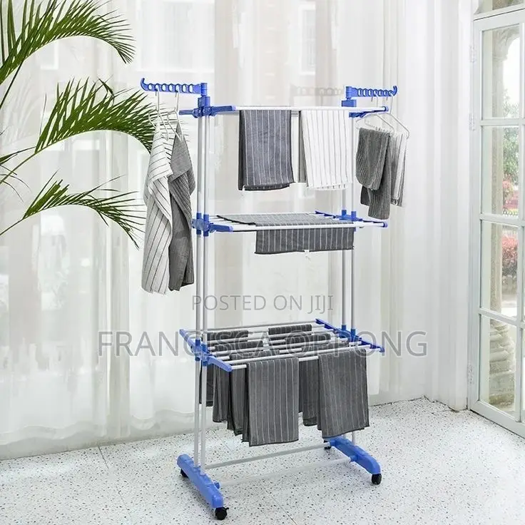 Three Layer Clothes Rack Hanger With Wheels