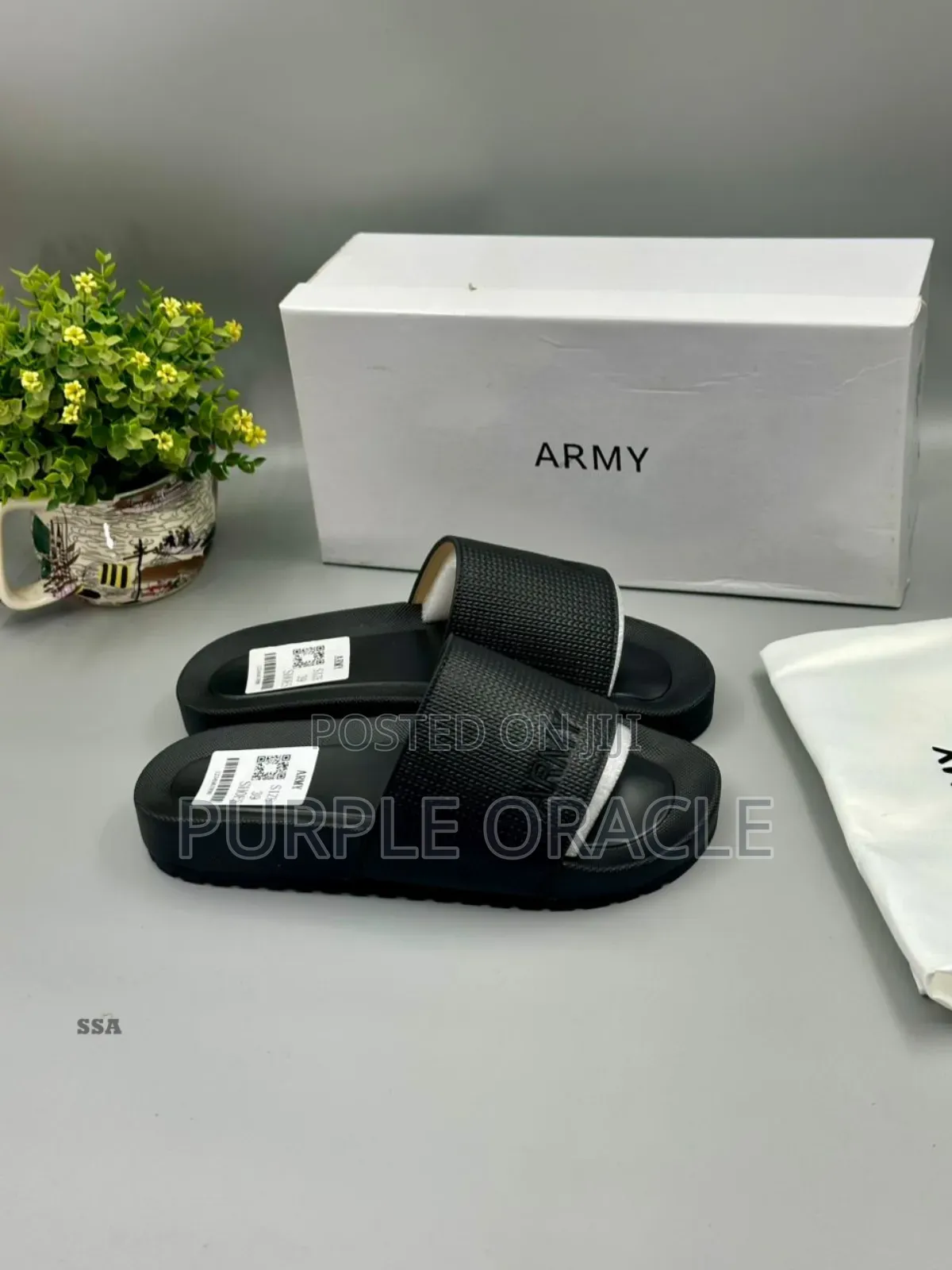 Black Army Branded Slides.