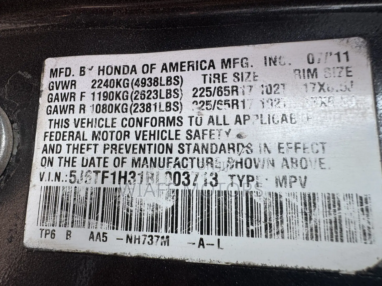 Honda Accord Crosstour EX-L 2011 Gray