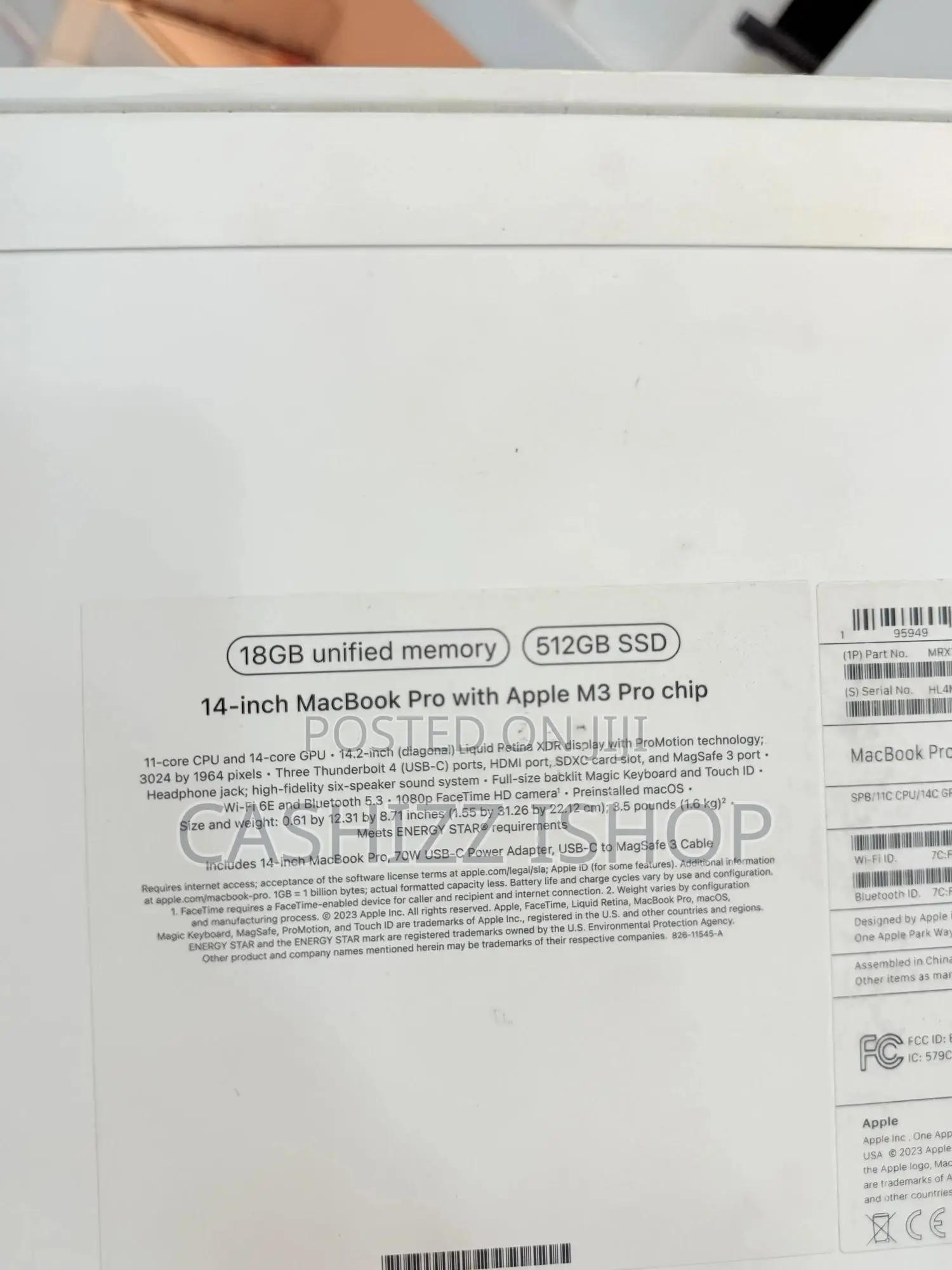 New Apple MacBook Pro 2023 M3 14-Inch 18GB Apple M3 Pro SSD 512GB