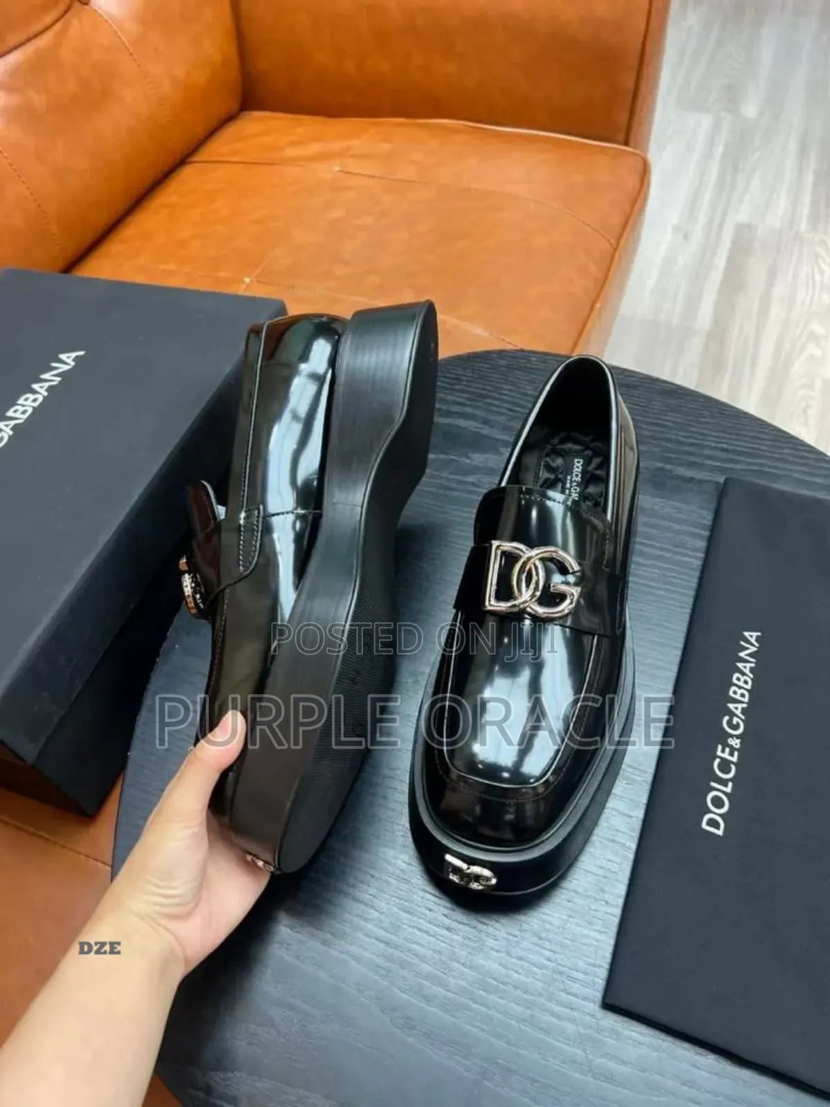 Dolce and Gabbana Black Platform Loafers.