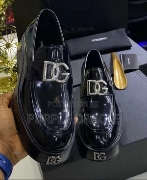 Dolce and Gabbana Black Platform Loafers.