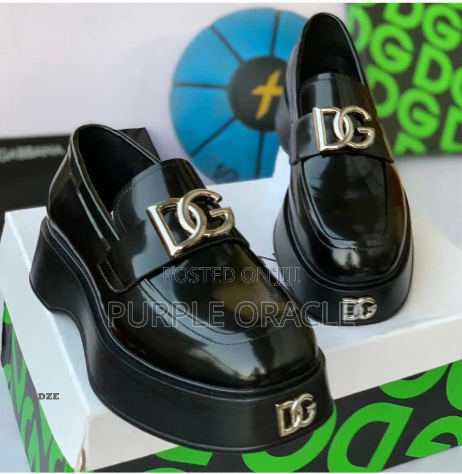 Dolce and Gabbana Black Platform Loafers.