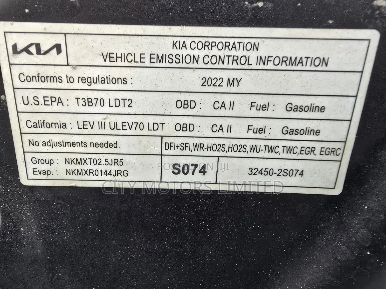 Kia Sorento S 2022 Black