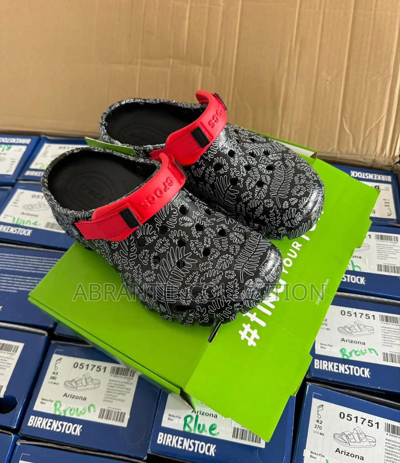 Crocs Black/Red Unisex Slides