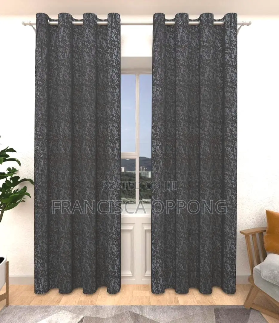 Premium 2 in 1 Dark Grey Curtains (Available in Diff Colors