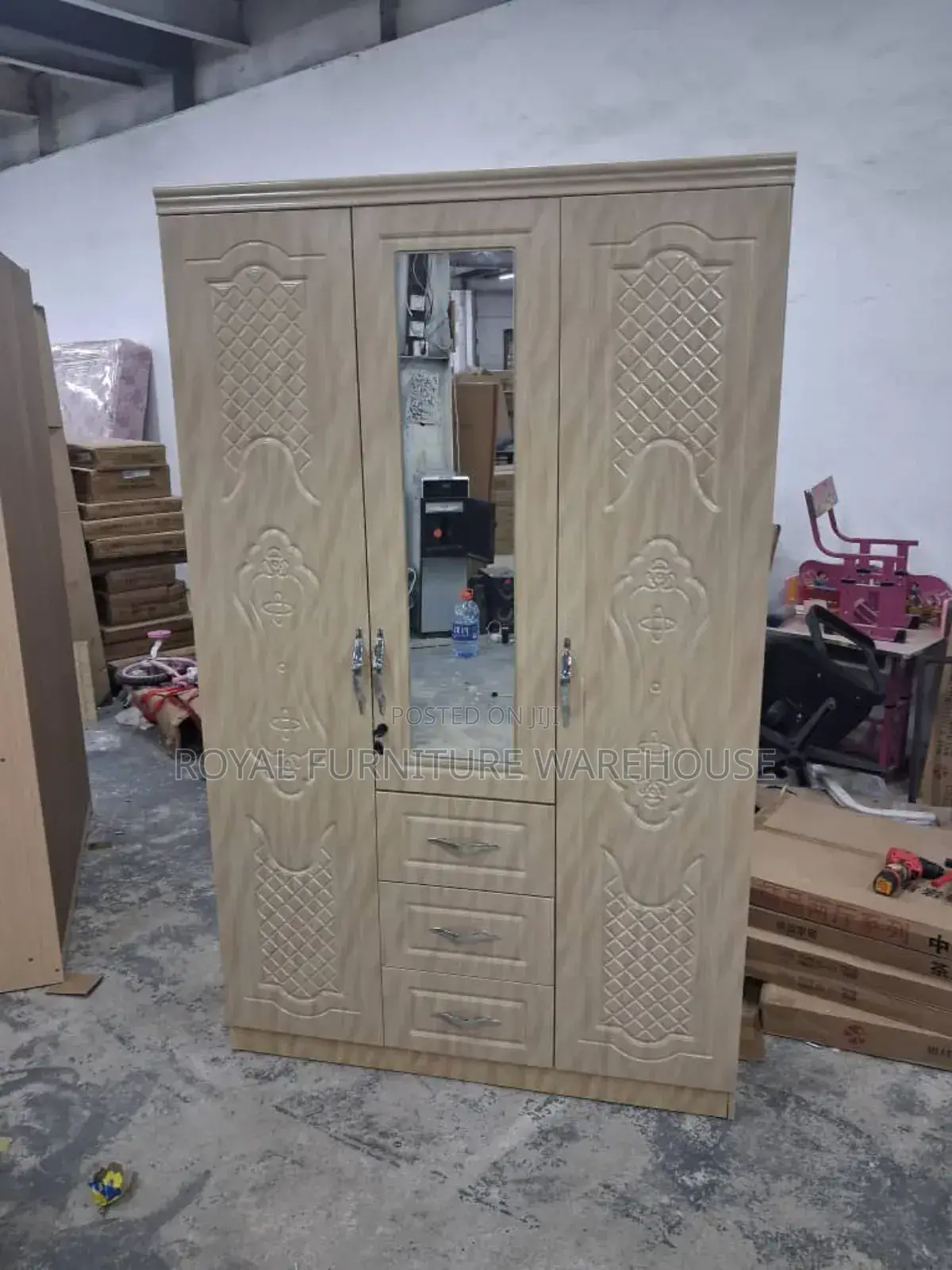 Imported 3doors Wooden Wardrobe